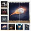 Curtains Sports Football Baseball Dark Wind Curtains Bedroom Non-Perforated Blackout Curtains