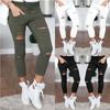 Women Skinny Ripped Holes Jeans Pants Casual Stretch Slim Pencil Legings