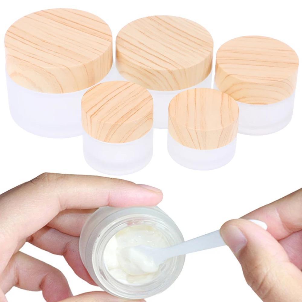 Screw Cap Frosted Glass Cream Jar Round Scrub Sub-bottling Travel Cream Bottle  for Makeup Vials