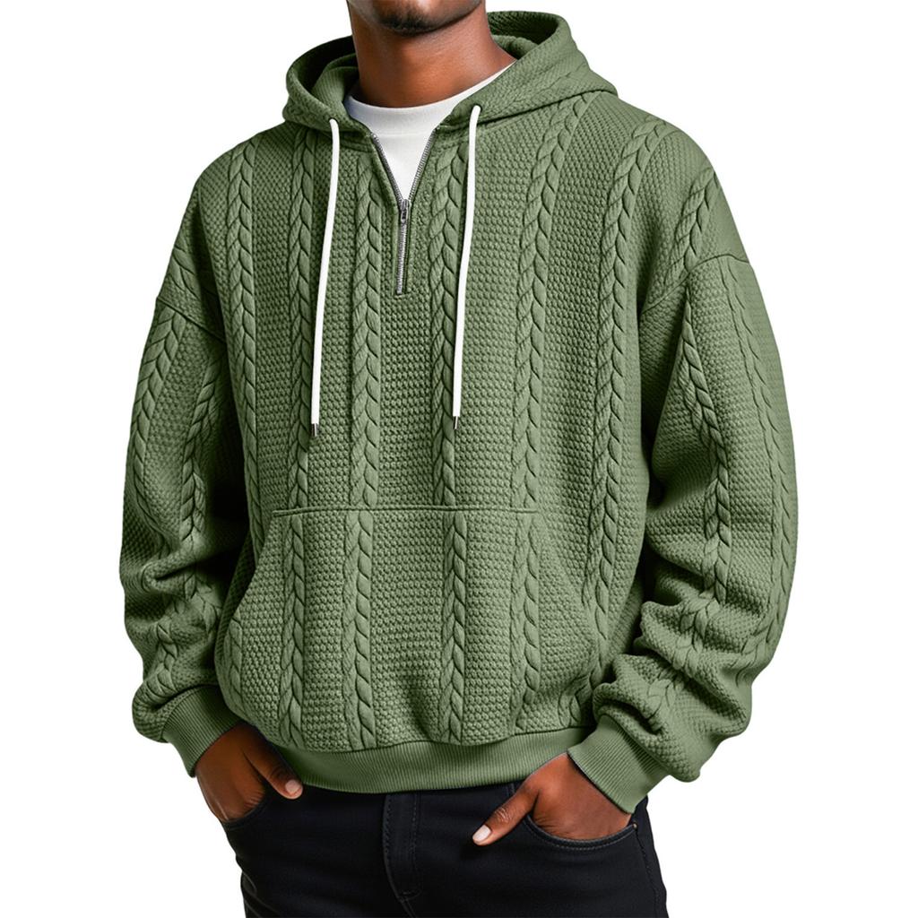 Мужская Повседневная Принт Половина Молнии Капюшон Худи