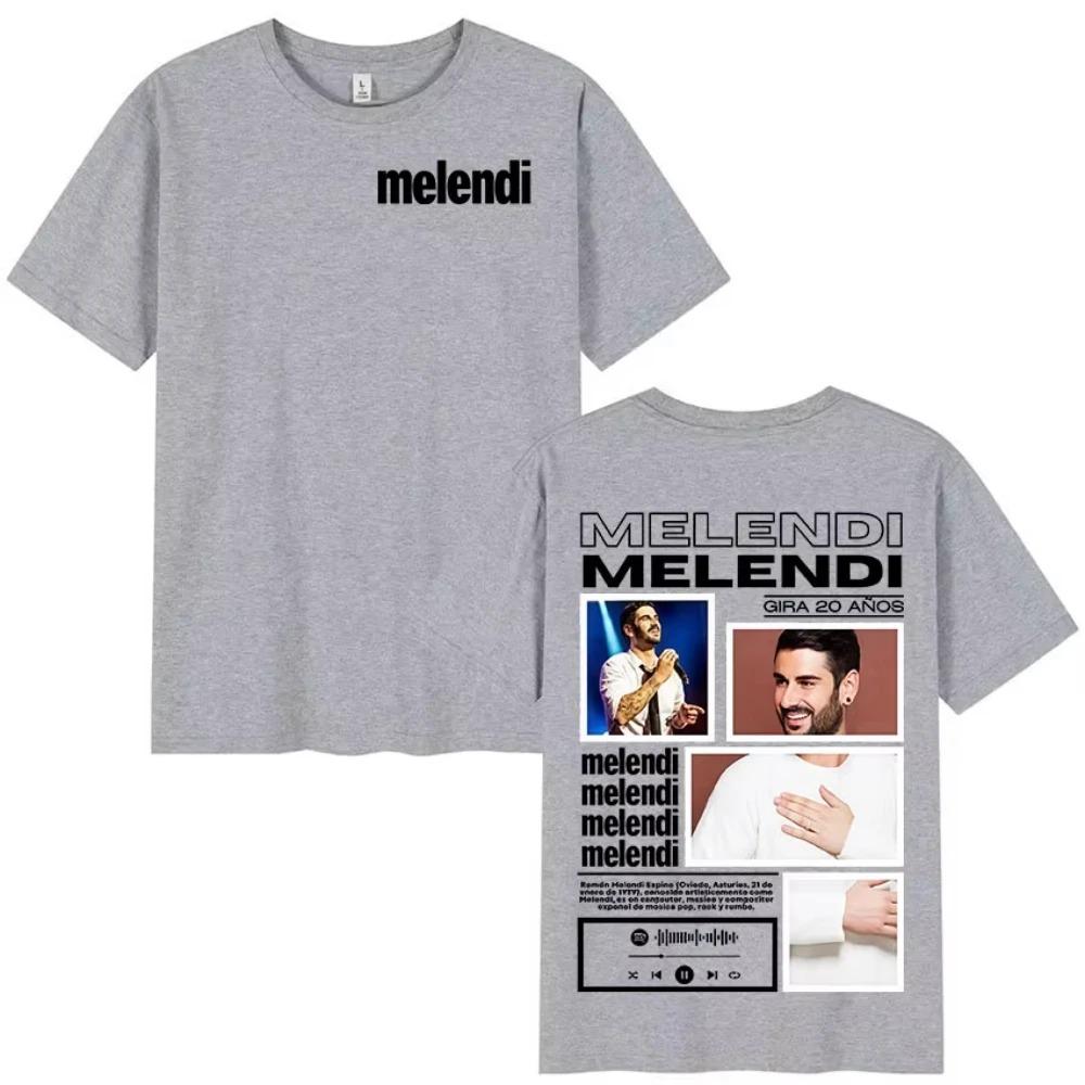 Rapper Melendi Tour 2026 Album Merch T-Shirts Mens Women Vintage Oversized Cotton T-shirt Y2K Casual High Quality Short Sleeve T Shirt