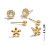 Exquisite Zirconia Flower Stacked Up Stud Earrings Set New Arrivals Stainless Steel Fashion Jewelry Prevent Allergy Girl