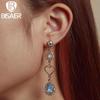 Asymmetric Love & Moon Rhinestones Stud Earring for Ladyies Gentle Jewelry