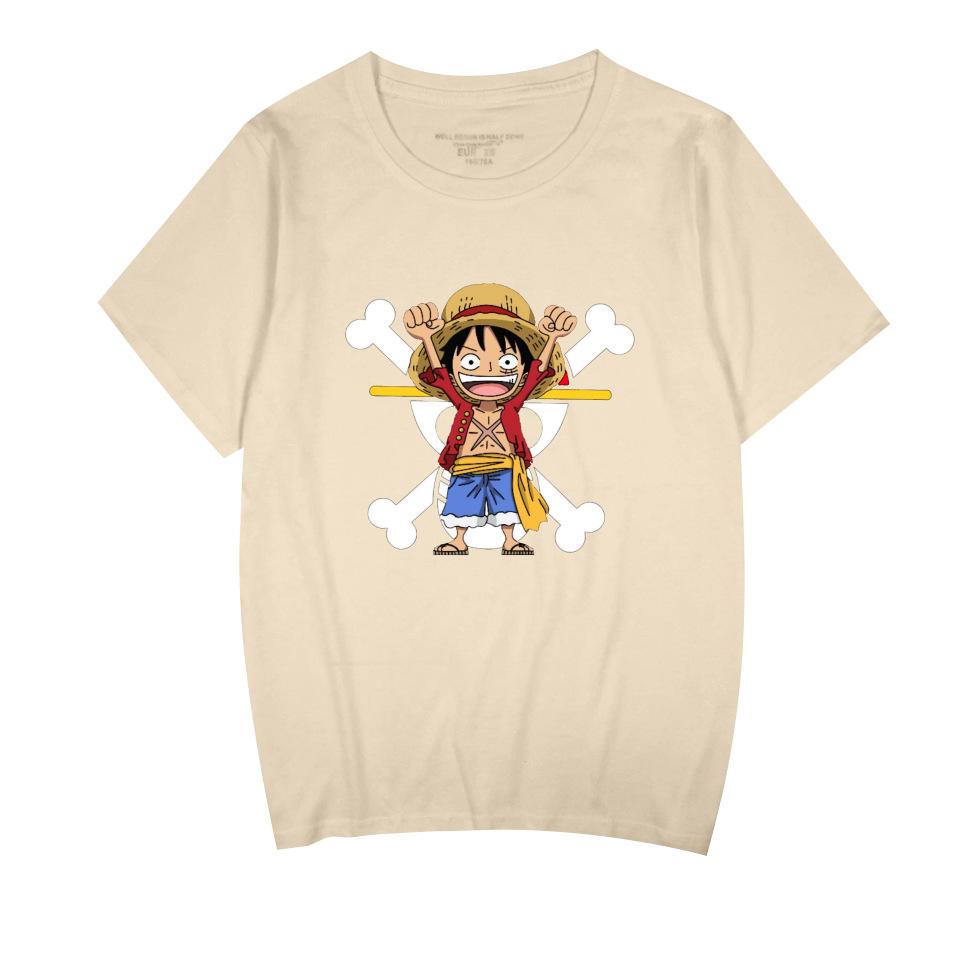 ONE PIECE Мультяшная Футболка Хип-Хоп Мужская Женская Аниме Принт Топ Футболки Харадзюку Футболки Модная Летняя Футболка