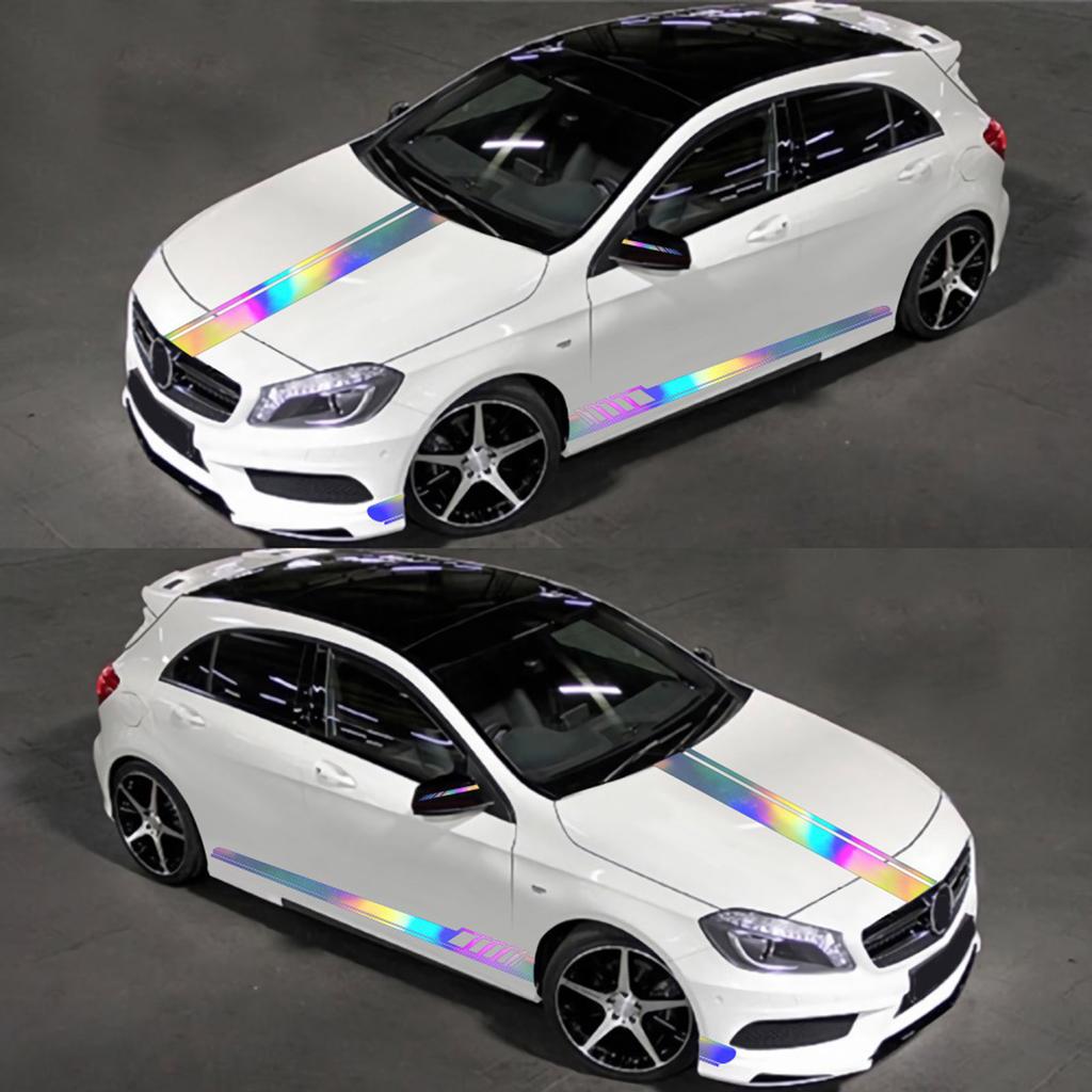 Reflective Stripe Car Side Sticker Racing Sports Decals Cool Car Decorations