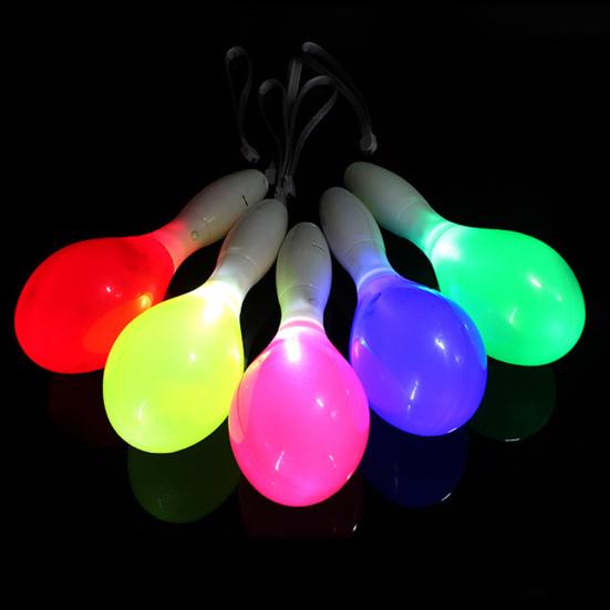LED Flashing Maraca Lanyard Percussion Musical Instrument Concert Favor Toy