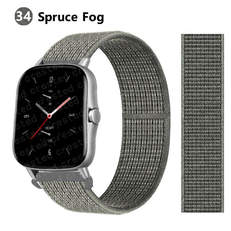 Нейлоновый ремешок 20 мм/22 мм для Amazfit GTS/2/2e/GTS2 Mini/GTR 42 мм/47 мм/GTR2/2e/stratos 2/3, спортивный ремень с петлей, браслет, ремешок Amazfit bip