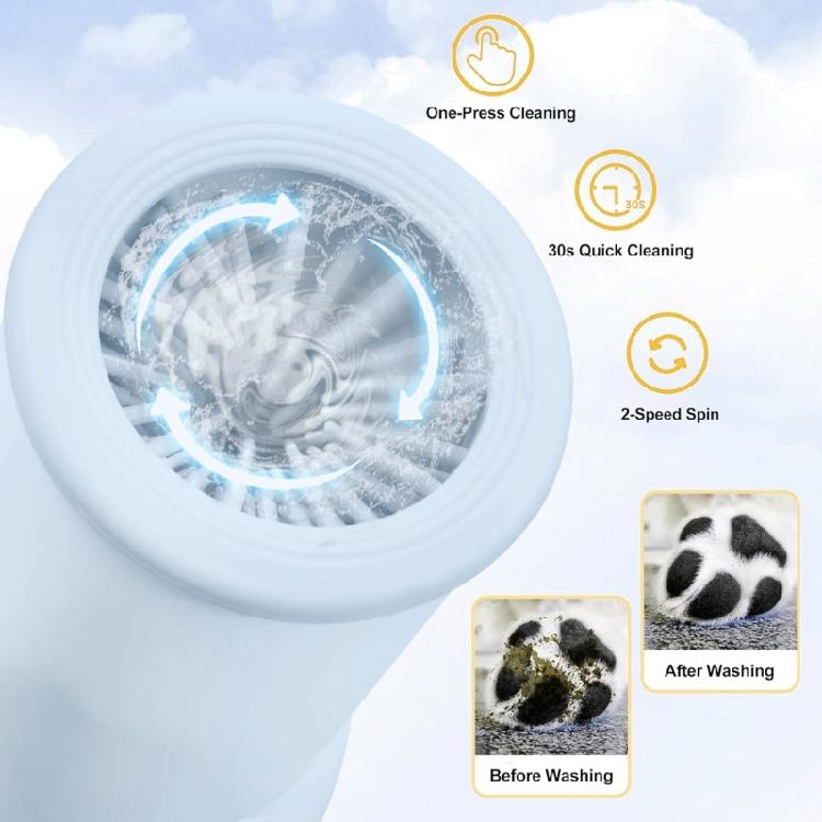 Перезаряжаемая автоматическая мойка лап для собак, электрическая чашка для чистки с силиконовыми щетками для ежедневного использования домашними кошками и собаками
