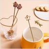 1 Pcs Cherry Blossom Spoon Fork Stainless Steel Coffee Spoon Kitchen Star Long Handle Stirring Spoons Kitchen Coffee Tableware