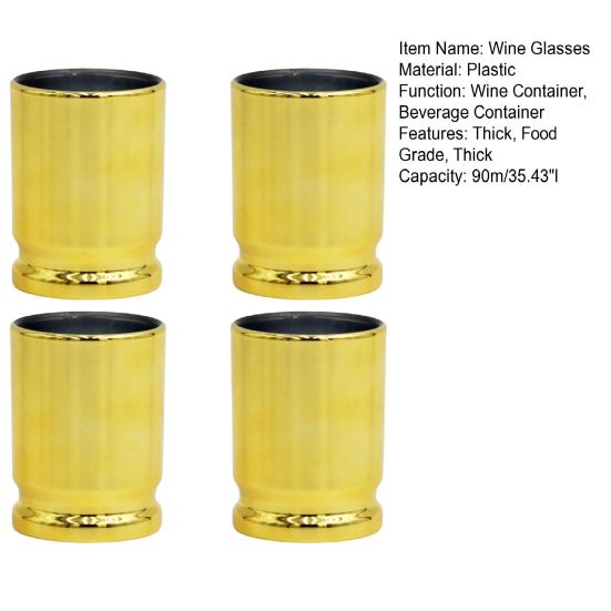 4 шт., 90 мл, бокалы для вина, прямой стрелок, калибр для гурманов, глянцевая пищевая рюмка из нержавеющей стали, подарок на день рождения, стакан для клубного бара, винная чашка
