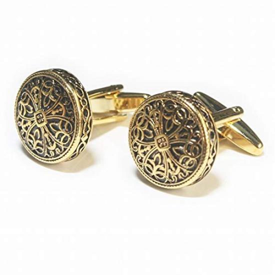 Запонки Старинные золотые запонки с крестом cf2180 [Мастерская Камакура]