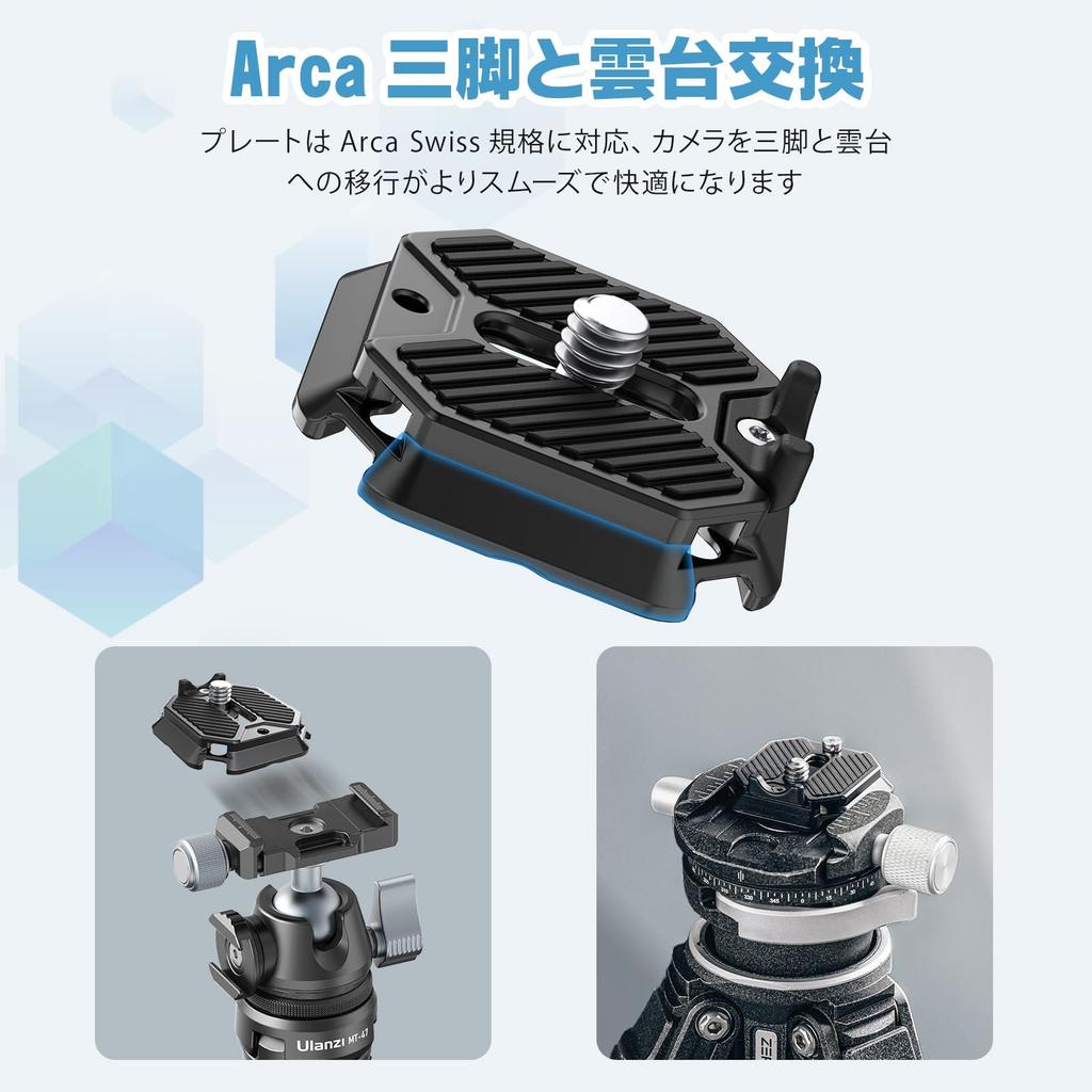 ULANZI F38 Rotation Quick Release 38mm Quick Camera Quick Mount for and Feiyu Anti-Slip Plate, Plate, Arca-Swiss Compatible, Release, Accessory, 1/4"