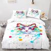 Комплект пододеяльника для кошек размера кинг, милый узор с кошками, декоративный комплект постельного белья с животными из полиэстера, чехол для одеяла с наволочками для ребенка