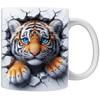 3D Белый Тигр Тигр Керамическая Кружка-Маркер для Кофе Чайная Чашка Новый Животное Животное Новый Король Леса