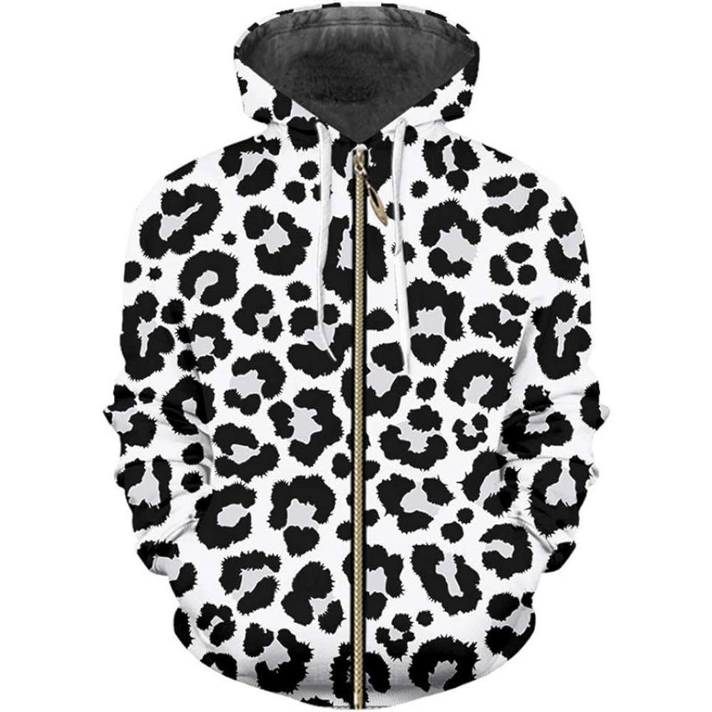 Autumn Winter Zip Up Hoodies Coat Women 3D Printed Men's Zipper Sweatshirt Men's Casual Cardigan Jacket