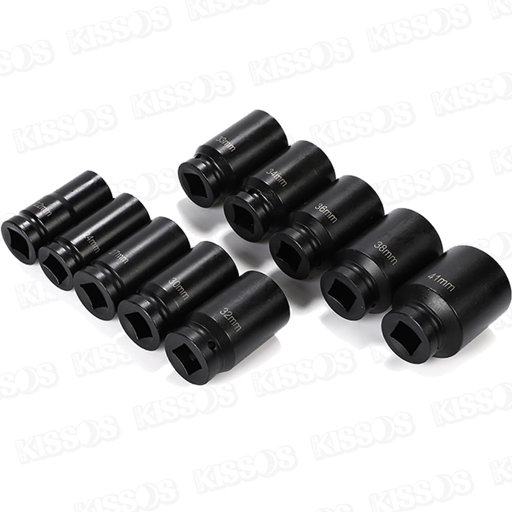 Набор ударных головок Drive Inch Deep, головка Hublock Nut 22 мм 24 мм 27 мм 30 мм 32 мм 33 мм 34 мм 36 мм 38 мм 41 мм Набор из 10 штук с футляром для хранения 3/4