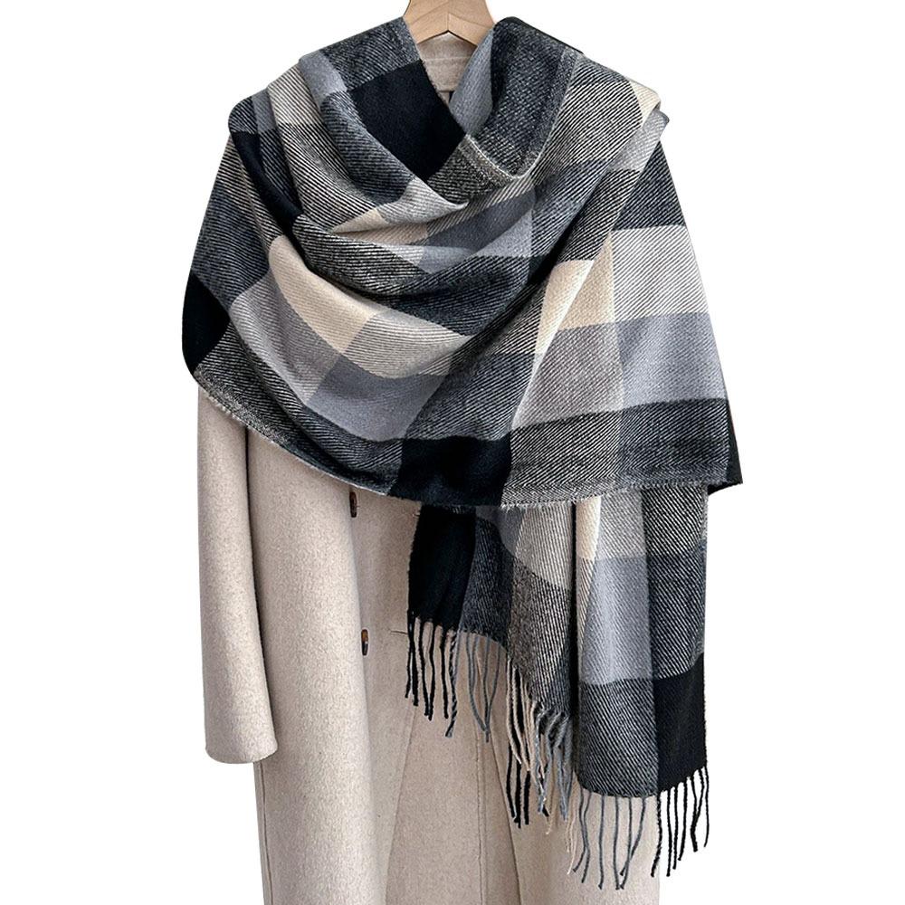 Woolen Imitation Cashmere Scarf Soft Neck Warmer Fashion Winter Scarf  Women Men