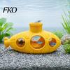 Retro Submarine Ornament 3D Printed Hollow Fish Tank Decorations, Aquarium Shrimp Hideout Breeding Ornament, Hiding Cave Shelter for Betta