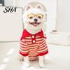 Small Medium Pet Clothing Cute Dog Shirt, Striped Collared Clothes, Summer Button Up T-Shirt, Breathable Puppy Apparel Soft Outfits for Dogs