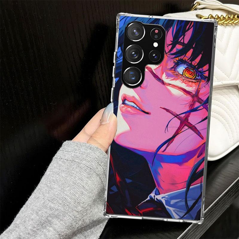 C-Chainsaw Mans Yoru War Devil Case for Samsung Galaxy S25 S24 S23 S22 Ultra Soft Phone Cover S25 Edge S21 Plus S20 FE S10 + Bla