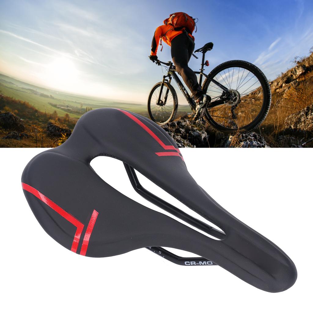 Mountain Bike Saddle Cushion Microfib PU Lth Hollow Brthable for Road Riding