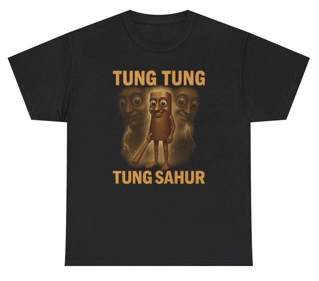 Футболка Tung Tung Tung Sahur Смешная Итальянский Мозголом Поколение Z Альфа Юмор Футболка