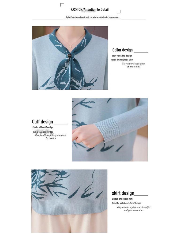 Женский вязаный свитер YUZHAOLIN для среднего возраста