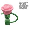 Silicone Straw Covers Caps Rose Flower Straw Toppers 10mm Reusable Leak-Proof Straw Toppers