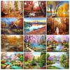 5d алмазная живопись весенний пейзаж горный хрусталь картины полная круглая мозаика алмазная вышивка пейзаж домашний декор
