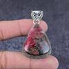 Подарочный кулон ручной работы из стерлингового серебра 925 пробы с натуральным родонитом 2,17 дюйма y1R46