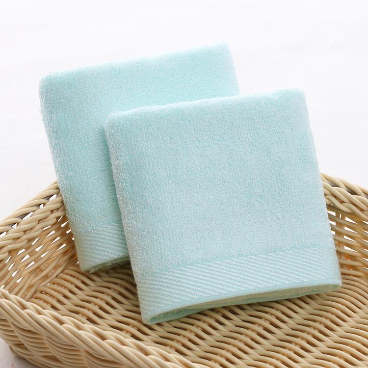 Квадратное полотенце из бамбукового волокна 30*30, синяя бамбуковая пряжа, маленький носовой платок для детского сада, простое плоское плетение, универсальное маленькое полотенце