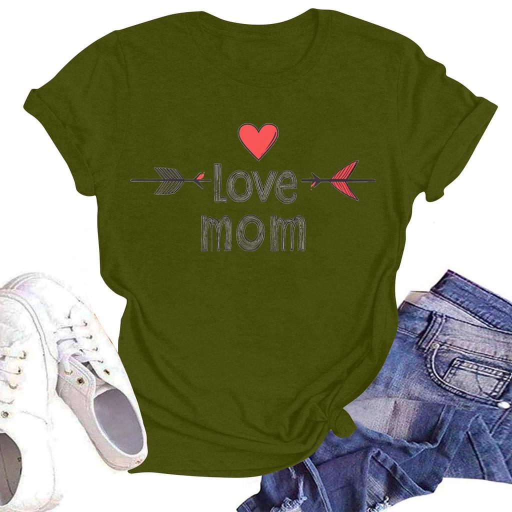 Женская повседневная футболка с круглым вырезом и короткими рукавами с принтом