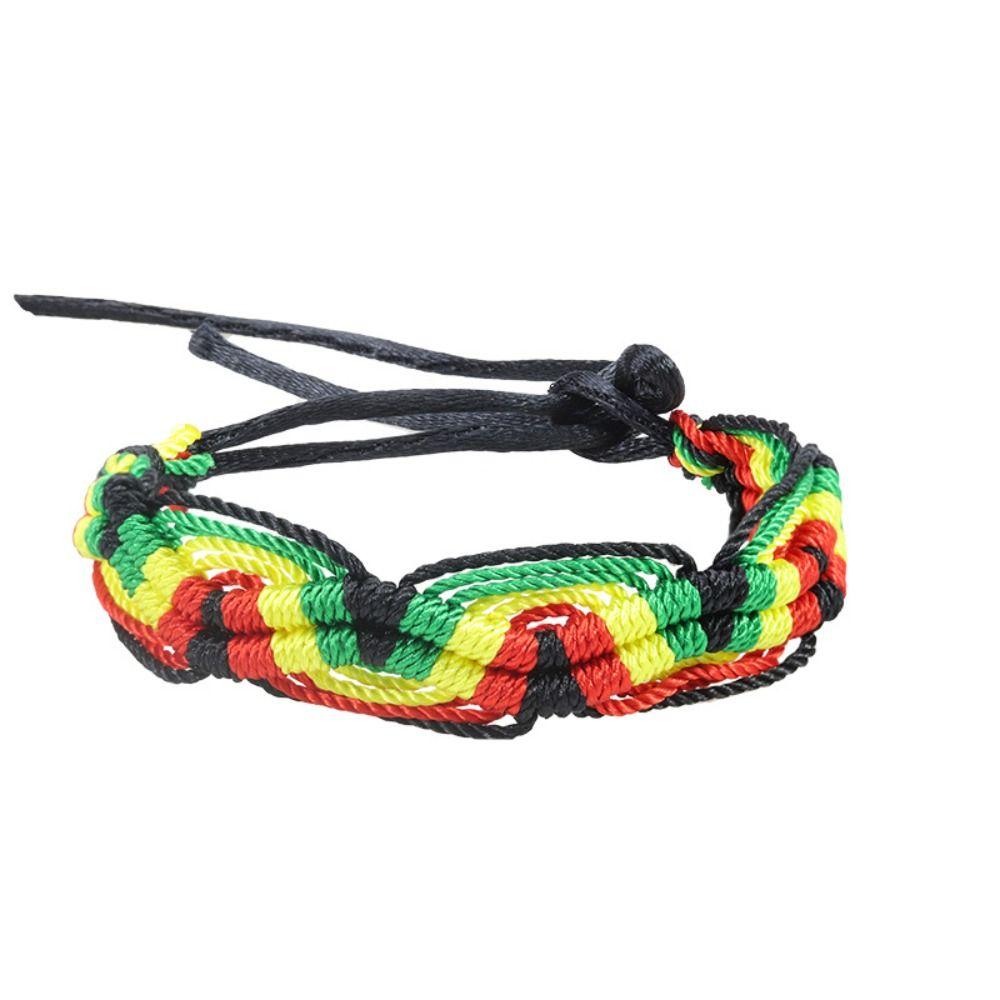 Classic Rainbow Braided String Bracelet Adjustable Bohemian Rope Woven Hand Chain Women