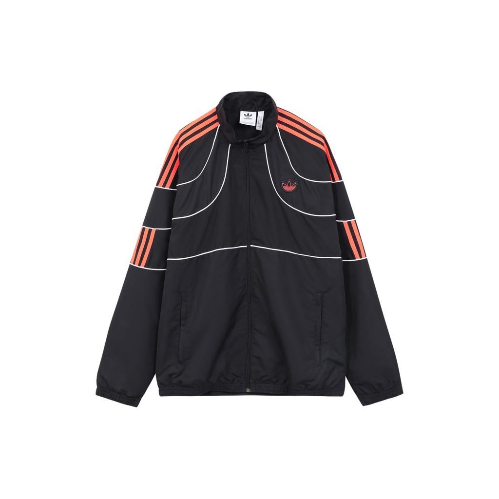 Adidas Originals Retro Sports Jacket With Contrast Stripes Men Jackets Black FM3911