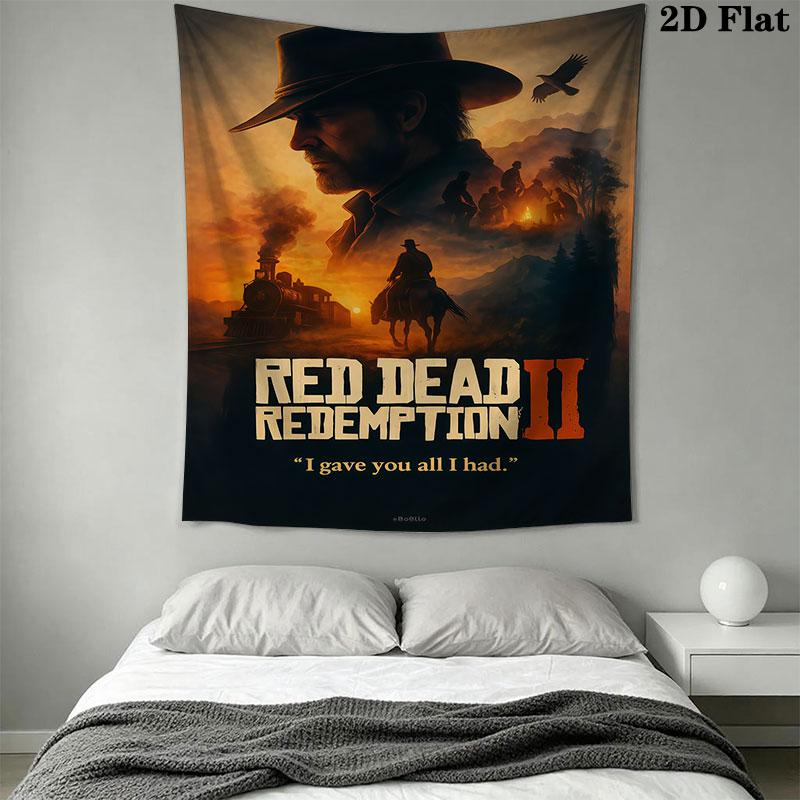 Постер RDR2 Настенный Повешенный Тканевое Одеяло Декоративные Гобелены для Спальни Гостиной Домашний Декор