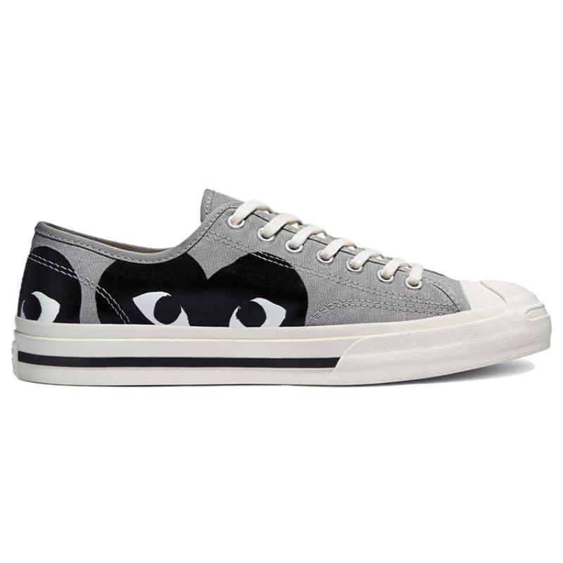 Comme des Garcons Play x Converse Jack Purcell Универсальные Модные Низкие Кеды из Холста Унисекс Черный и Серый