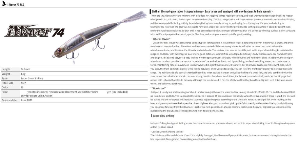 OSP Тонущая приманка I-Waver 74 SSS RP-88 (6471)