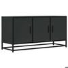 VidaXL Meuble TV noir 100x35x50 cm bois d'ingénierie et métal, banc TV, meuble hifi, centre de divertissement, buffet TV, 848829