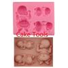 3 Cavity DIY Sleep Baby Fondant Silicone Cake Mold Soap 3D Cupcake Jelly Candy Chocolate Decoration Bakiing Molds