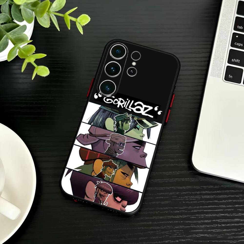 Комикс R-Rock Band G-gorillaz Чехол для телефона Samsung S26,S25,S24,S23,S22,S30,S21,Ultra,Plus,FE 5G Черный Мягкий чехол
