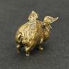 Ретро Медь Китайский 12 Зодиак Летающая Свинья Статуя Украшения Дома Античная Латунь Фигурка Счастливого Животного Маленький Настольный Украшения