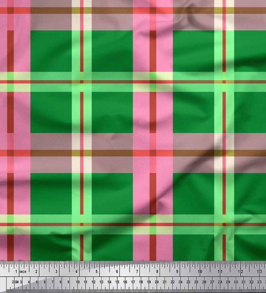 Soimoi Ткань японский креп-сатин в клетку с принтом в клетку швейная ткань метр 42 дюйма