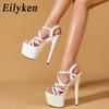 Sexy Super Ultra-High Heels 16 CM Womens Buckle Strap Platform Sandals Banquet Female Pumps Shoes Zapatos Mujer