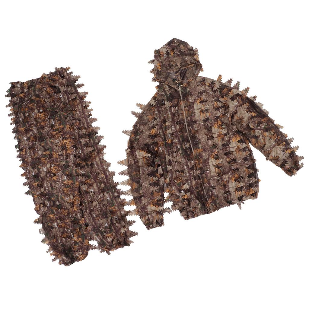 Коричневый дикий камуфляжный костюм Ghillie 3D Leaf Куртки и штаны Комплект одежды для охоты