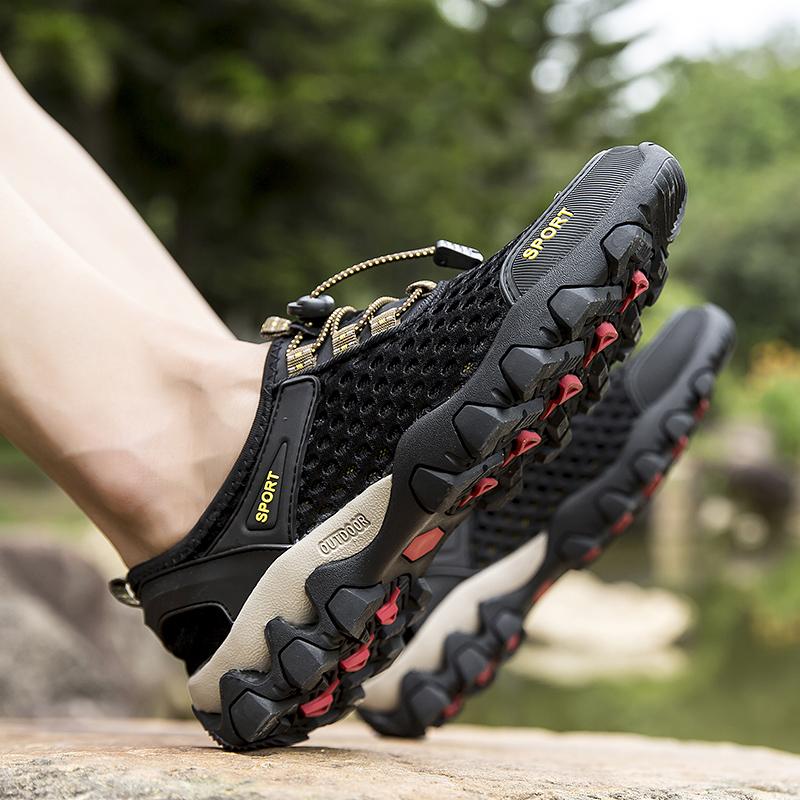 Мужская повседневная обувь, летняя уличная противоскользящая обувь с дышащей сеткой 38-45