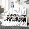 1Pc Bts Cartoon Characters Blanket Soft Throw Blanket For Home Bedroom Bed Sofa Travel Office Solid Christmas Blanket