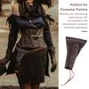 Medieval Leather Frog Holder Belt Scabbard Costume Accessory Triangle Waist Bag Halloween Cosplay Pouch Vintage Sheath Belt for Costume Parties