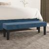 346670 vidaXL Bench Dark Blue 100x30x30 Cm Velvet