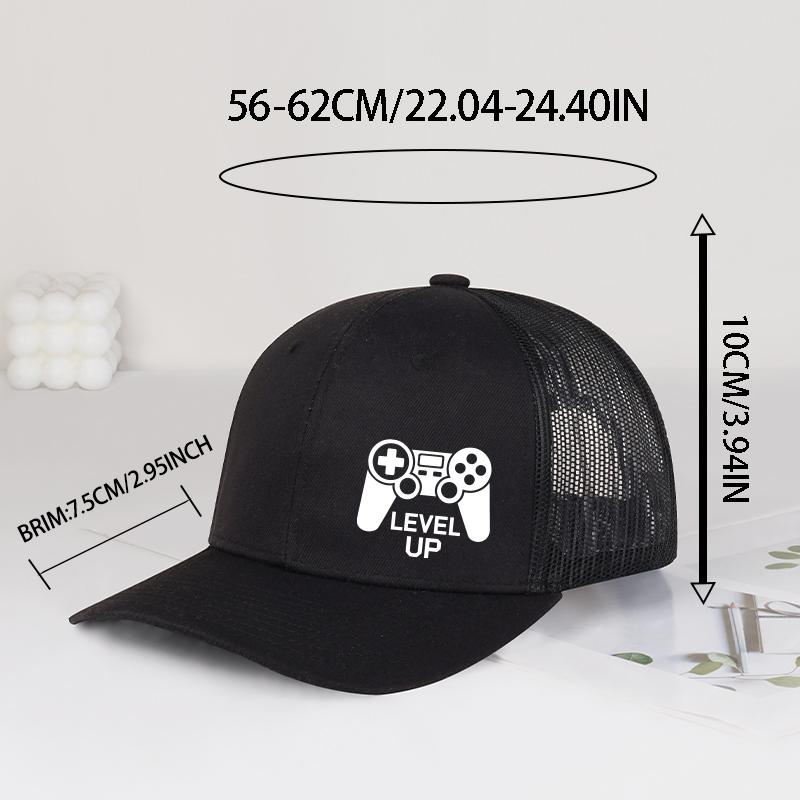 Игровой контроллер «Level Up» Печатная кепка-тракер Удобная Регулируемая Snapback Вдохновленный играми Шикарный и игривый стиль Унисекс Per