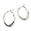 Les Trésors De Lily [N7240] - Silver 'Choreography' Hoop Earrings - 28x23 Mm